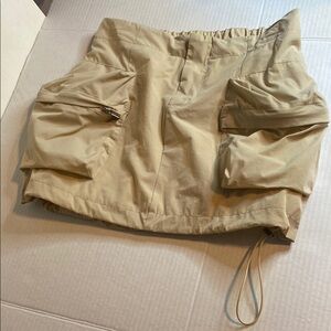 Tan Cargo Mini Skirt